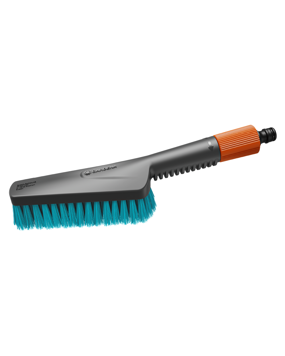GARDENA CleanSystem Hand Brush Hard Small with blue stiff bristles