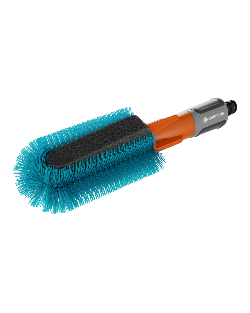 GARDENA CleanSystem Bike Brush with turquoise bristles and shaped sponge