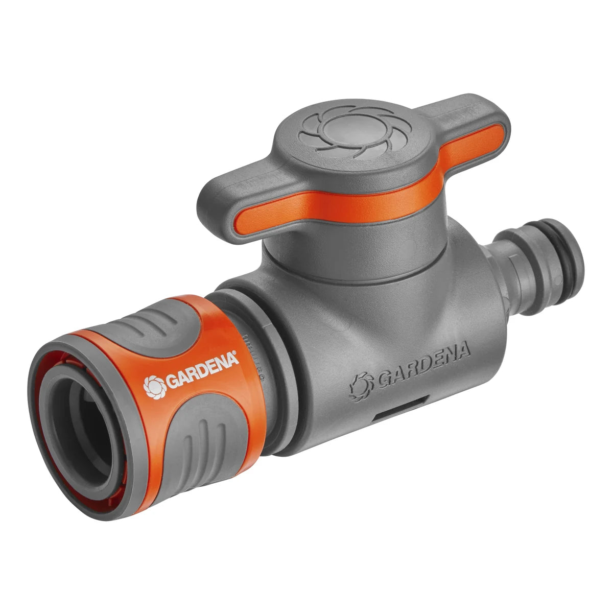 GARDENA control valve with quick connector for a Y-coupling outlet