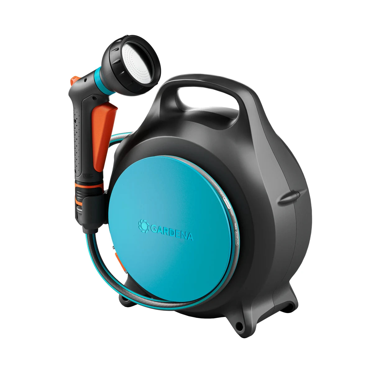 GARDENA Portable Hose Box Move with foldable winding crank and stored sprayer