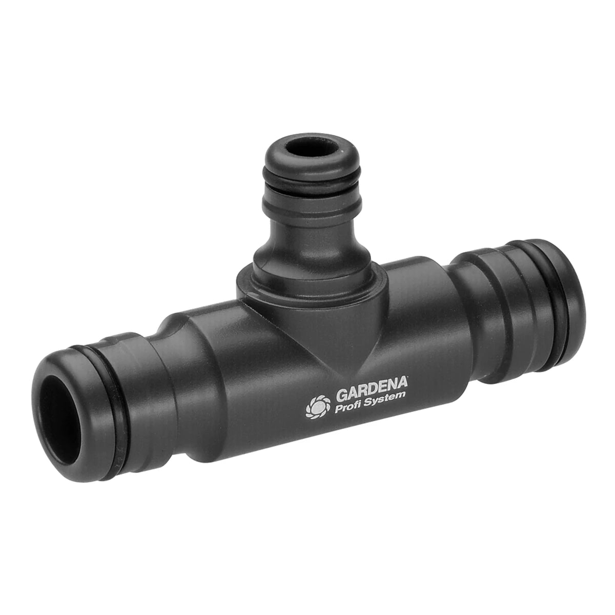 GARDENA T-coupling with two Profi Maxi-Flow connections and one smaller Original System outlet