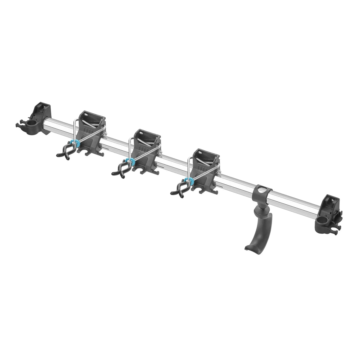 GARDENA Tool Rack Plus aluminium rail with three holders and universal hook
