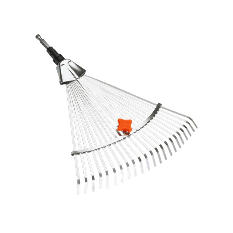 GARDENA combisystem Adjustable Rake head with spring-steel prongs and orange width slider
