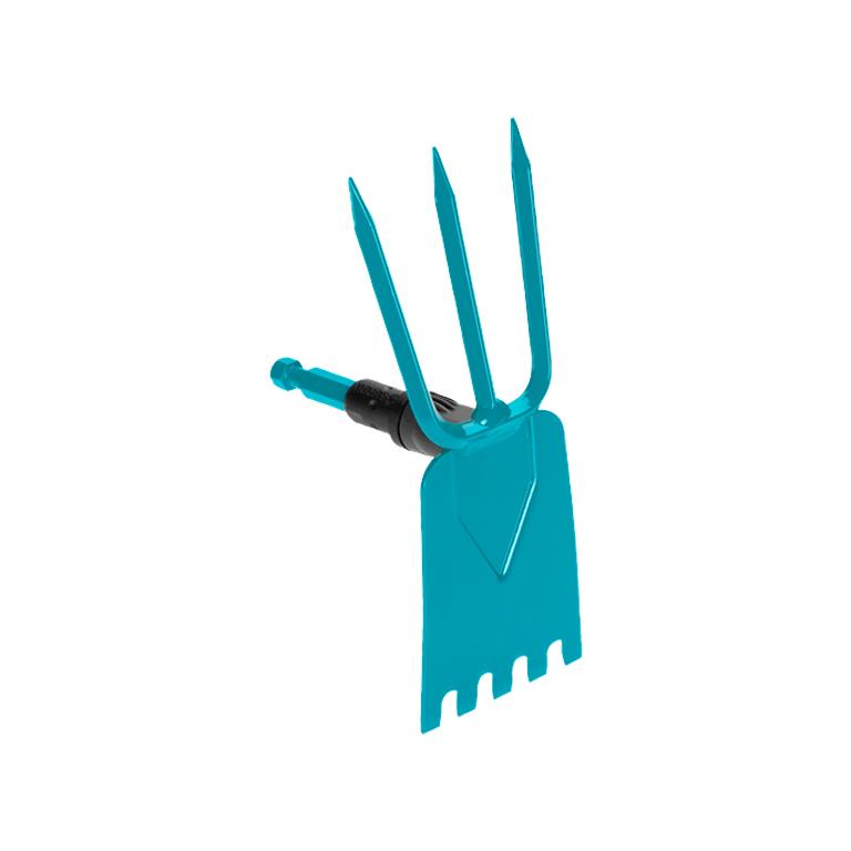 GARDENA combisystem Garden Hoe head with three prongs and flat blade