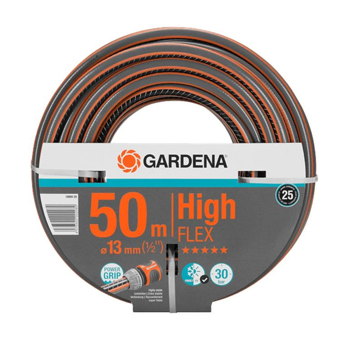 GARDENA Comfort HighFLEX Hose 13mm x 50m – coiled hose with front label