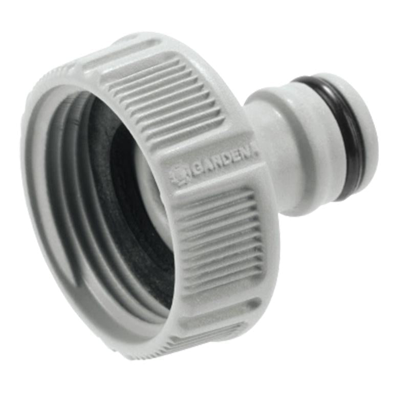 GARDENA 33.3 mm tap connector showing internal thread and hose fitting