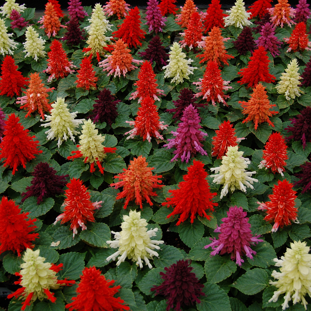 Salvia Reddy Mix, A mixture of red, burgundy, cream and pink