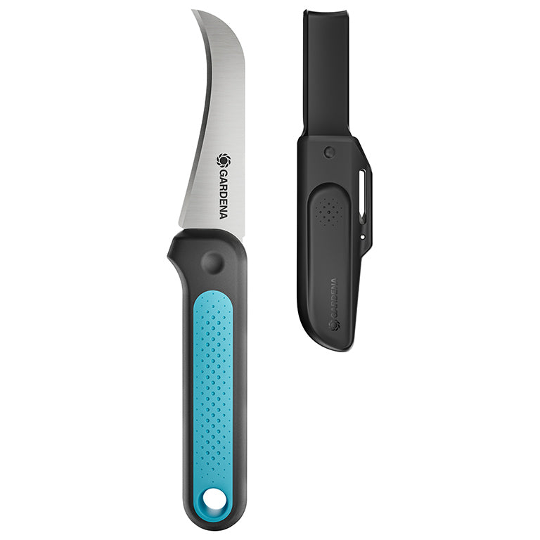 GARDENA VeggieCut harvest knife with curved blade and protective sheath