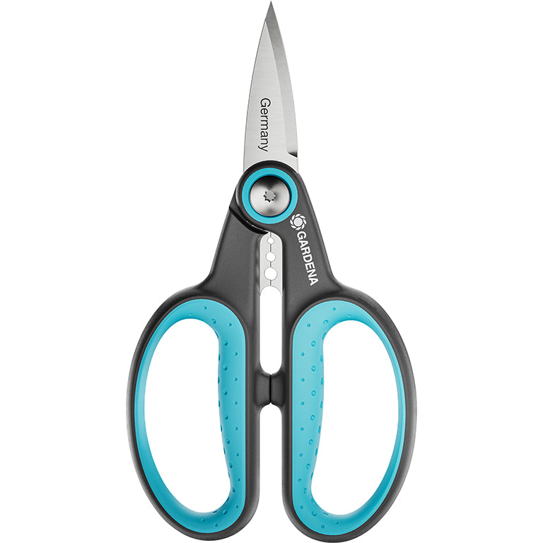 GARDENA HerbCut herb scissors with blue grip and stainless steel blades