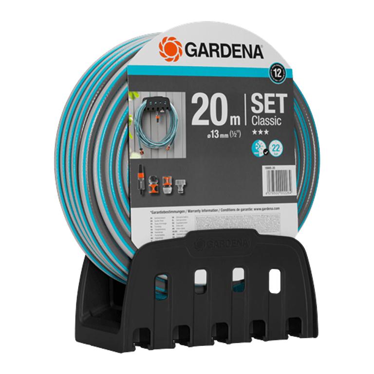 GARDENA Classic Hose 13mm x 20m, incl fittings and hose bracket - GARDENING.co.za
