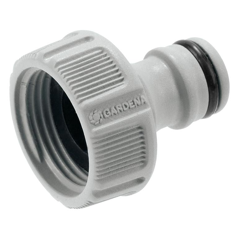GARDENA 26.5 mm G3/4 tap connector showing internal thread and hose fitting