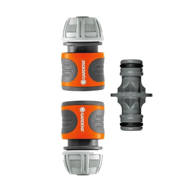 GARDENA 13 mm hose connector coupling set with two hose connectors and joint