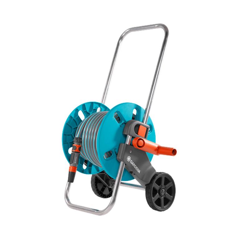 GARDENA CleverRoll S hose trolley set with coiled hose and wheels