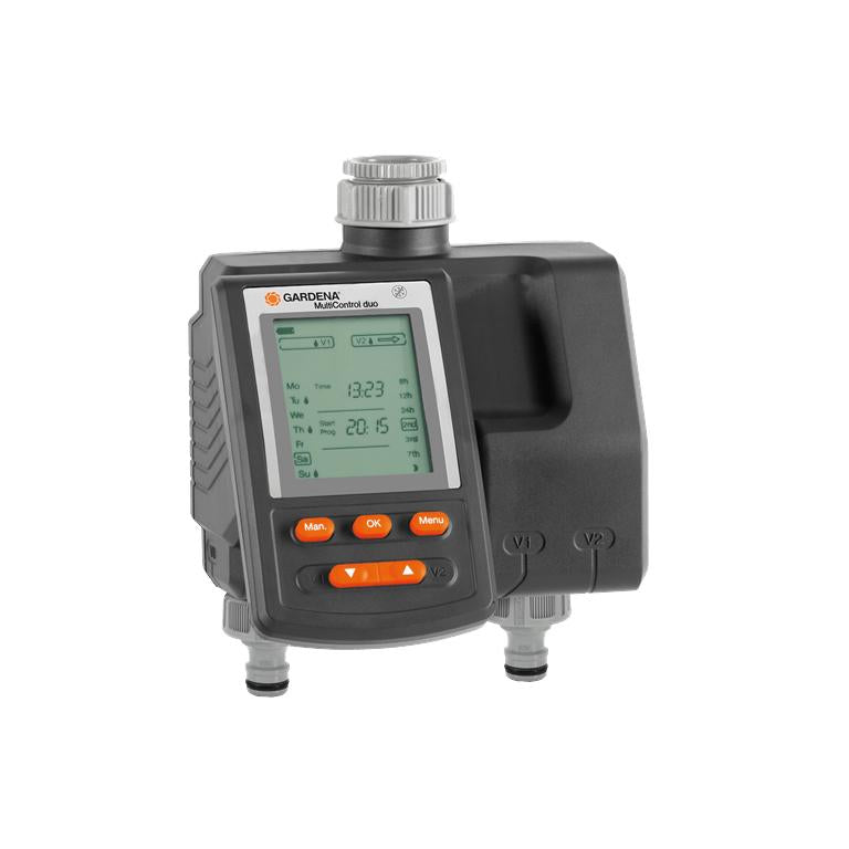 GARDENA MultiControl duo water computer with display and two outlets