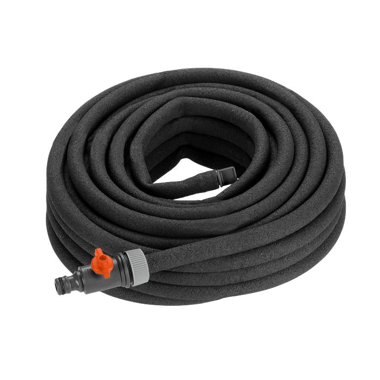 GARDENA 15 m soaker hose coiled with orange flow-control valve