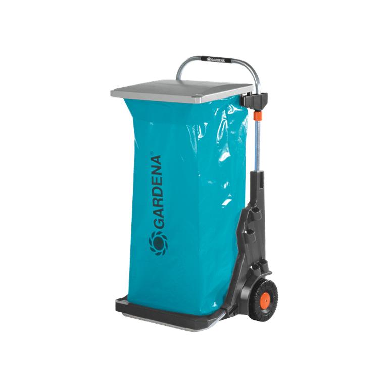 GARDENA mobile garden cart with blue collection bag and lid