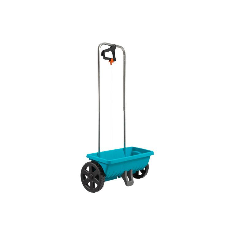 GARDENA 12.5 L large wheeled spreader with push handle
