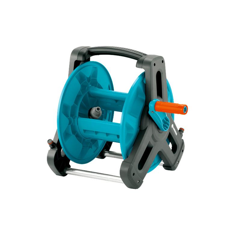 GARDENA Hose Reel 50 with empty blue reel and orange crank