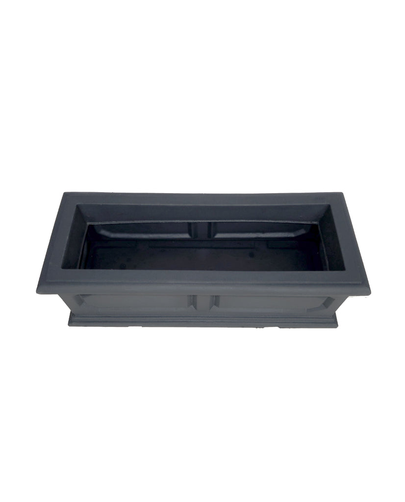 Modern classic Versaille Japi rectangular window box. Colour lead (black)
